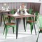 Flash Furniture Green Metal Stack Chair with Teak Poly Resin Seat CH-31230-GN-PL1T-GG - alternate 1